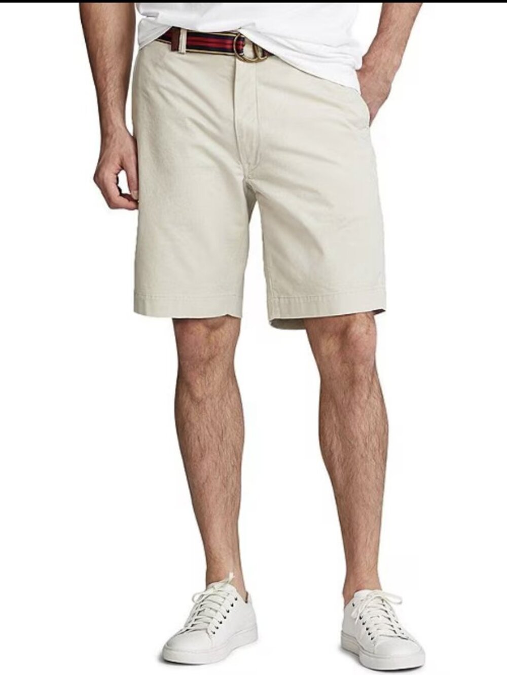 Polo Ralph Lauren Mens Classic Tan Khaki Chino Shorts Cotton Twill Flat Front 42